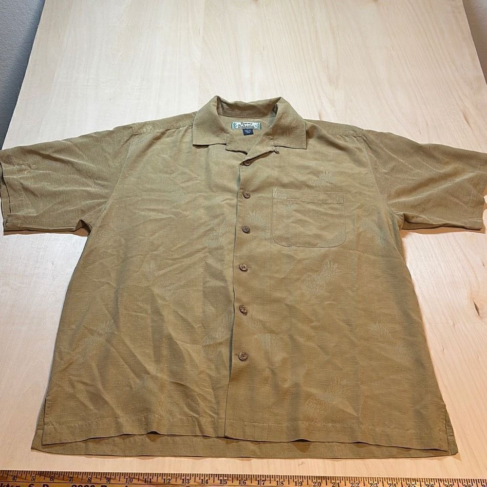Relaxed Mustard yellow Tommy Bahama silk button down shirt Men's size L